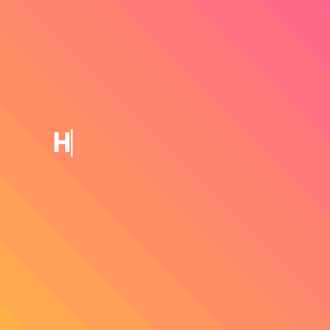 Happy birthday GIF with name: Happy Birthday, Bestie! typed letter by letter on a pink and orange gradient with a cake emoji