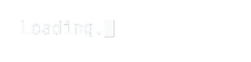 Light text terminal style GIF with block cursor, showing Loading with 1-3 dots, transparent.