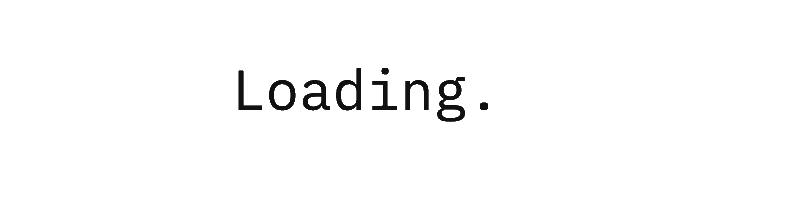 Dark text typewriter style GIF showing Loading with cycling dots, transparent.