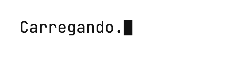 GIF de texto em estilo terminal com cursor digitando Carregando... com fundo transparente.